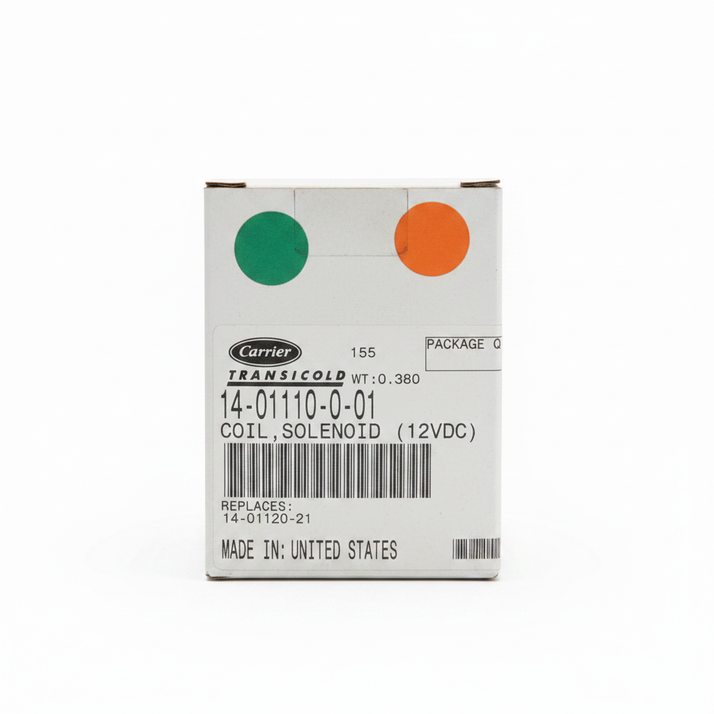 Carrier Transicold box label 14-01110-01 Coil Solenoid 12VDC