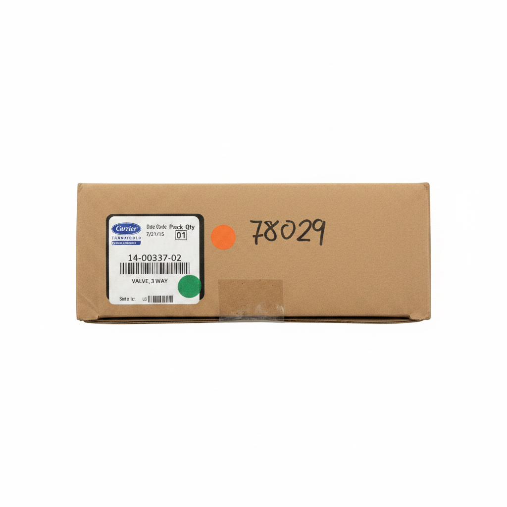 Carrier Transicold box label 14-00337-02 Valve 3 Way