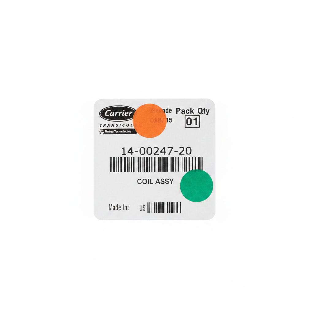 Carrier Transicold box label 14-00247-20 Coil Assy